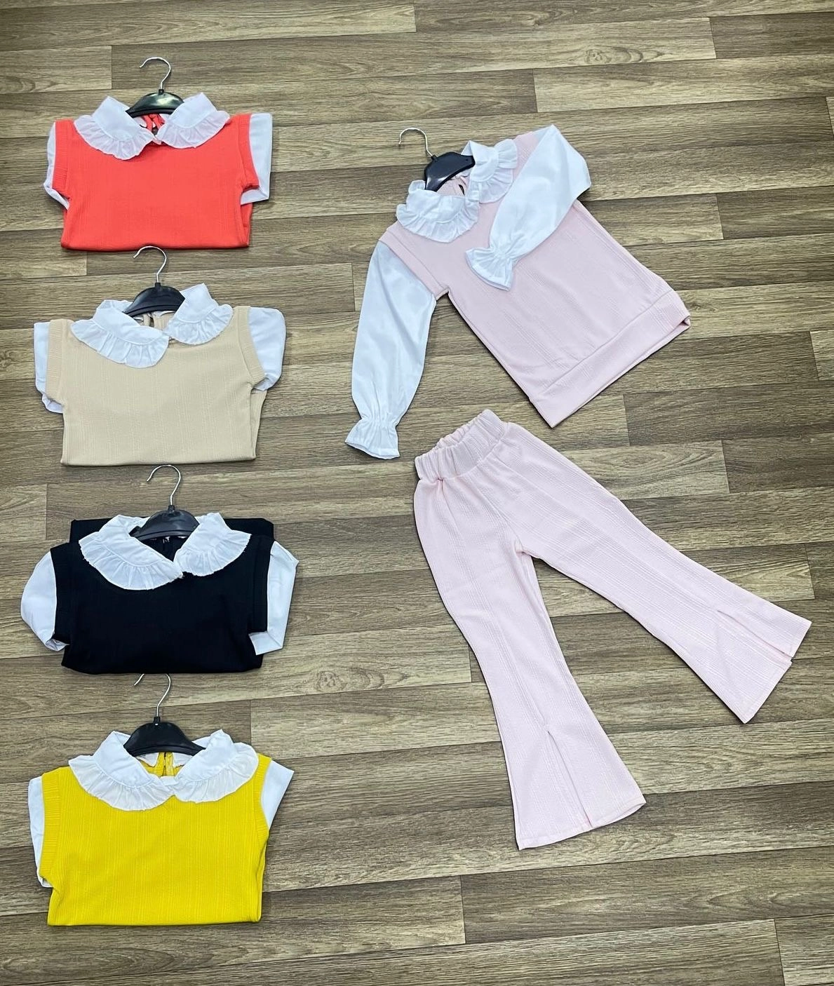 Kız Üçlü Pantolonlu Takım (5-12) yaş 